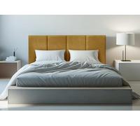 DecorQUALITY cabeceros Cama 105 Granada - Cabezal Tapizado Acolchado de Tela Antimanchas - Cabecero Premium Dormitorio (Mostaza105x125 cm)