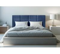 DecorQUALITY cabeceros Cama 105 Granada - Cabezal Tapizado Acolchado de Tela Antimanchas - Cabecero Premium Dormitorio (Azul 105x70 cm)