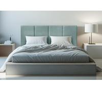 DecorQUALITY cabeceros Cama 105 Granada - Cabezal Tapizado Acolchado de Tela Antimanchas - Cabecero Premium Dormitorio (Verde 105x125 cm)