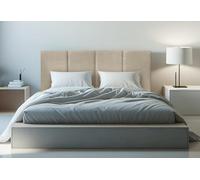 DecorQUALITY cabeceros Cama 105 Granada - Cabezal Tapizado Acolchado de Tela Antimanchas - Cabecero Premium Dormitorio (Beige 105x125 cm)