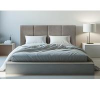 DecorQUALITY cabeceros Cama 150 Granada - Cabezal Tapizado Acolchado de Tela Antimanchas - Cabecero Premium Dormitorio (Gris 150x70 cm)