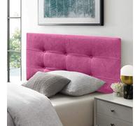 DecorQUALITY Cabeceros de Cama Button Deluxe Cabezal tapizado en Tejido Antimanchas Cabecero Acolchado Premium para Cama Dormitorio Fucsia 105 * 70 CM