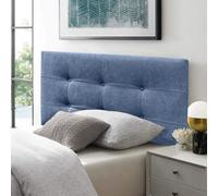 DecorQUALITY Cabeceros de Cama Button Deluxe Cabezal tapizado en Tejido Antimanchas Cabecero Acolchado Premium para Cama Dormitorio Azul 105 * 70 CM