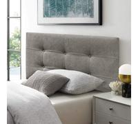 DecorQUALITY Cabeceros de Cama Button Deluxe Cabezal tapizado en Tejido Antimanchas Cabecero Acolchado Premium para Cama Dormitorio Gris 105 * 70 CM