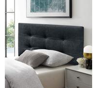 DecorQUALITY Cabeceros de Cama Button Deluxe Cabezal tapizado en Tejido Antimanchas Cabecero Acolchado Premium para Cama Dormitorio Negro 105 * 70 CM