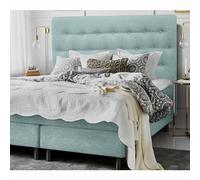 DecorQUALITY Cabeceros de Cama tapizados con Tejido Antimanchas, Estructura Madera Acolchado- Cabezal Dormitorio y Matrimonio Moderno Mod. Paris Todas Las Medidas y Colores (Verde Agua, 120 * 70)