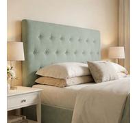 DecorQUALITY Cabeceros de Cama tapizados con Tejido Antimanchas, Estructura Madera Acolchado- Cabezal Dormitorio y Matrimonio Moderno Mod. Paris Todas Las Medidas y Colores (Verde Agua, 90 * 70)