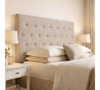 DecorQUALITY Cabeceros de Cama tapizados con Tejido Antimanchas, Estructura Madera Acolchado- Cabezal Dormitorio y Matrimonio Moderno Mod. Paris Todas Las Medidas y Colores (Beige, 150 * 70)