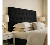 DecorQUALITY Cabeceros de Cama tapizados con Tejido Antimanchas, Estructura Madera Acolchado- Cabezal Dormitorio y Matrimonio Moderno Mod. Paris Todas Las Medidas y Colores (Negro, 180 * 70)