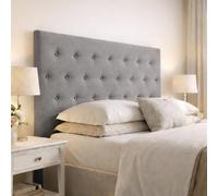 DecorQUALITY Cabeceros de Cama tapizados con Tejido Antimanchas, Estructura Madera Acolchado- Cabezal Dormitorio y Matrimonio Moderno Mod. Paris Todas Las Medidas y Colores (Gris, 135 * 70)