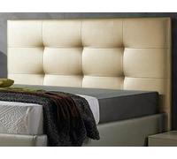 DecorQUALITY ED Cabecero Cama 150 Cabezal Acolchado cabeceros tapizado cabecera Polipiel cómodo Moderno y Resistente Mod. Texas Todas Las Medidas y Colores (Dorado, 150 * 70)