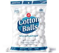 DecorRack 300 bolas pequeñas de algodón para maquillaje, eliminación de esmalte de uñas, cuidado de mascotas, aplicación de loción de aceite o polvo, hechas de 100% algodón puro y natural, suave y