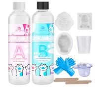 DecorRom Kit Taba Squishy Transparente - 500g Silicona Líquida para Squishy Maker, Kit para Hacer Squishy de Silicona Ultra Suave, Set Completo para Squishy Taba, Squishy Gel y Creaciones Anti-Strés