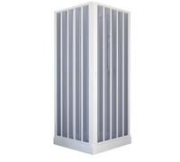 Decorspace - Mampara de ducha angular "Flex" con banda ancha apertura central de fuelle reducible "Made in Italy" garantizado 10 años (90 x 90 cm Banda estrecha)