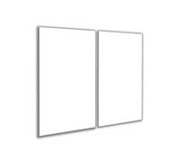 decorwelt | Placa de vitrocerámica blanca 2 x 30 x 52 cubierta de vitrocerámica 2 piezas, cubierta universal para placas de cocina de inducción, protección contra salpicaduras