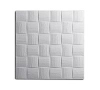 Decosa Dublin (AP 106) - 40 placas = 10 m2 - paneles decorativos de color blanco en aspecto trenzado - Paneles de techo de 50 x 50 cm de poliestireno - Techos Paneles de poliestireno