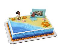 DecoSet® Disney Moana Adventures in Oceania Cake Topper, 2-Piece Cake Decorations with Figurine and Photo Frame Featuring Moana and Pua