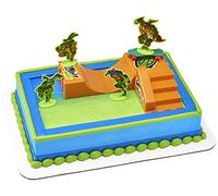 DecoSet® Teenage Mutant Ninja Turtles TMNT-RISE UP! Decoración para tartas, 6 piezas, decoración de cumpleaños para tartas y cupcakes, sorprende a tu fan de TMNT con todos los personajes y monopatín