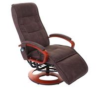 DECOSHOP26 - Silla de relajación con función de masaje de tela, tejido y tejido de imitación ante marrón 04_0004339