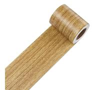 Decotalk Color de Grano de Madera Adhesivo Marrón 7.6X1500cm Papel Pintado Autoadhesivo Madera Para Pared Con Borde de Papel Pintado Impermeable Cenefa Adhesiva Con Diseño Para Marco de Espejo