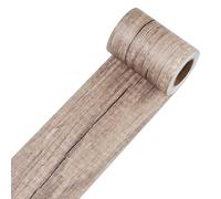Decotalk Friso Para Pared Cenefas Veta De Madera Adhesivas Marrón Claro 7.6X600cm Zocalos Autoadhesivos pared De Bano Cocina Cenefa Adhesiva Friso Cocina Baño Papel Pintado Marrón Impermeable