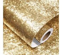 Decotalk Papel Pintado Champán Brillante 40X300cm Vinilo Adhesivo Muebles Champn Papel Tapiz Autoadhesivo Dorado de Lujo Para Dormitorio Pegatinas Pared Decorativas Vinilico Adhesivo Impermeable