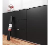 Decotalk Vinilo Adhesivo Muebles Negro 40X1000cm Papel Pintado Autoadhesivo Negro Papel Adhesivo para Muebles para Encimeras Armarios Cocina Decoración de Paredes Revestimiento