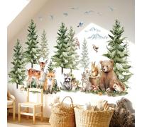 DECOWALL Calcomanías de pared grandes de pino, animales del bosque (SG4-2422)