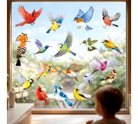DECOWALL CDS4-9003 Adhesivo para Ventana Palo de Pájaros Colorido Reutilizable para Evitar Que los Paneles de Vidrio Vuelen Anticolisión Golpe de Aves Animales Decoración del Hogar