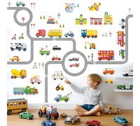 Decowall DA-1404P1405 - Adhesivo de pared para niños, extraíble, diseño de carretera y transportes