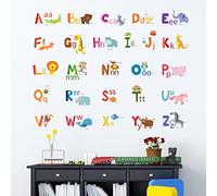 DECOWALL DA-1503A Inglés Alfabeto Animal Vinilo Pegatinas Decorativas Adhesiva Pared Dormitorio Saln Guardera Habitaci Infantiles Nios Bebs