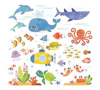 DECOWALL DS-8009 Aventura en el Mar (Pequeña) Vinilo Pegatinas Decorativas Adhesiva Pared Dormitorio Saln Guardera Habitaci Infantiles Nios Bebs