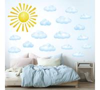 DECOWALL DS12-8079 Sol Nubes Lunares vinilo adhesivo pared Calcomanías removibles para bebes niños Guardería Niñas Niños del dormitorio decoracion