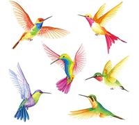 DECOWALL DS2-4002 Colibríes Pegatinas de pared para niños Calcomanías Pelar y pegar Desmontables para habitación de los niños dormitorio sala de estar arte murales