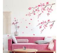 DECOWALL DS6-2003 Acuarelas flores de cerezo Vinilo Pegatinas Decorativas Adhesiva Pared Dormitorio Saln Guardera Habitaci Infantiles Nios Bebs