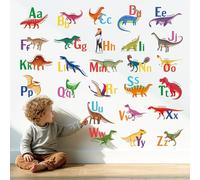 DECOWALL DS9-8080 Pegatinas de Pared Dinosaurio ABC Vinilos Decorativos Dinosaurios Alfabeto Adhesivos Pared Habitación para Niños Bebé Infantiles Guardería Dormitorio Decoración