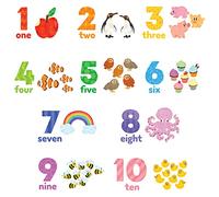 DECOWALL DWL-2020 Números Vinilo Pegatinas Decorativas Adhesiva Pared Dormitorio Saln Guardera Habitaci Infantiles Nios Bebs (Inglés)