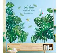 DECOWALL SG-2210 Hojas tropicales Pegatinas de pared Calcomanía de pared Niños Guardería Peel and Stick Sala de estar Cocina Flores Bosque Planta Selva Arte Hogar Árbol verde