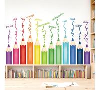 DECOWALL SG2-2417 crayón de colores adhesivo de aprendizaje para pared lápiz guardería decoración del hogar habitación de bebé aula sala de juegos