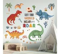 DECOWALL SG2-2425 Vinilos Decorativos 5 Dinosaurios de Colores Niños Pelar y Pegar Guardería Animales Bebé Lindo Pastel Boho Decoración del Hogar Niños Niñas Dormitorio Sala de Juegos