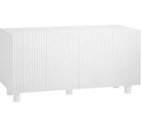 Decowood Aparador de madera de abeto y pino en tono blanco 152x42cm