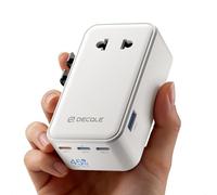 decqle “Air” Adaptador Enchufe Universal con 3 USB-C(GAN 45W) ＆ 1 USB-A