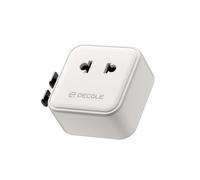 decqle “Air” Adaptador Enchufe Universal con AC 2500W MAX para Viaje | Adaptador de Viaje, NO Un Convertidor de Tensión, para EU, Reino Unido, Americano, Canadá, Australia & 200+ País (Blanco)