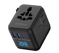 decqle “Pro” Adaptador Enchufe Universal con 2 USB-C ＆ 2 USB-A para Viaje
