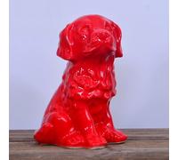 DECRZPB Escultura de Perro Rojo de cerámica Hecha a Mano Adorno de Animal decoración para Hotel hogar Oficina Regalo de Boda