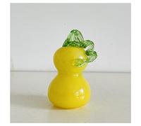 DECRZPB Estatuilla de Calabaza Amarilla de Vidrio Hecha a Mano pisapapeles de Esmalte de Colores de Vidrio soplado Adornos de Mesa para Regalo de cumpleaños decoración del hogar