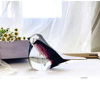 DECRZPB Vidrio Hecho a Mano Pájaro Negro Paloma Golondrina Estatuilla Vidrio soplado Esmalte de Colores Pisapapeles Regalo de cumpleaños Adornos de Mesa Decoración para el hogar