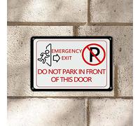DecStic Letrero de metal con texto en inglés "Warning Exit Do Not Parking in This Door" de metal de 8 x 12 pulgadas, resistente a la intemperie, protección UV, arte de pared para hombres, cueva