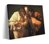 DEcter Caravaggio - Póster de obras de pintor con texto en inglés "La incredulidad de Santo Tomás", lienzo estético para la habitación, impresiones artísticas para el hogar, decoración moderna