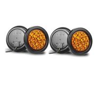 DECTER Piloto Trasero Luces Traseras LED Redondas 4 Pulgadas Y 16 LED Rojas Luz Giro Ámbar Luz Freno Y Giro Para Camioneta Para Jeep Camioneta 4x4 12 V Y 24 V Piloto Posterior(4pcs Yellow light)